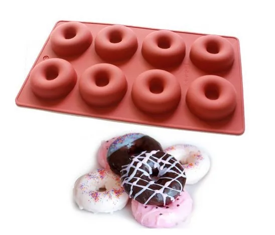 8 полости пончики для мыла шоколада кубика льда кекса желе силиконовая форма