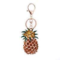 daisies one piece fashion crystal fruit pineapple keychains for women bag pendant car key chain ring statement jewelry