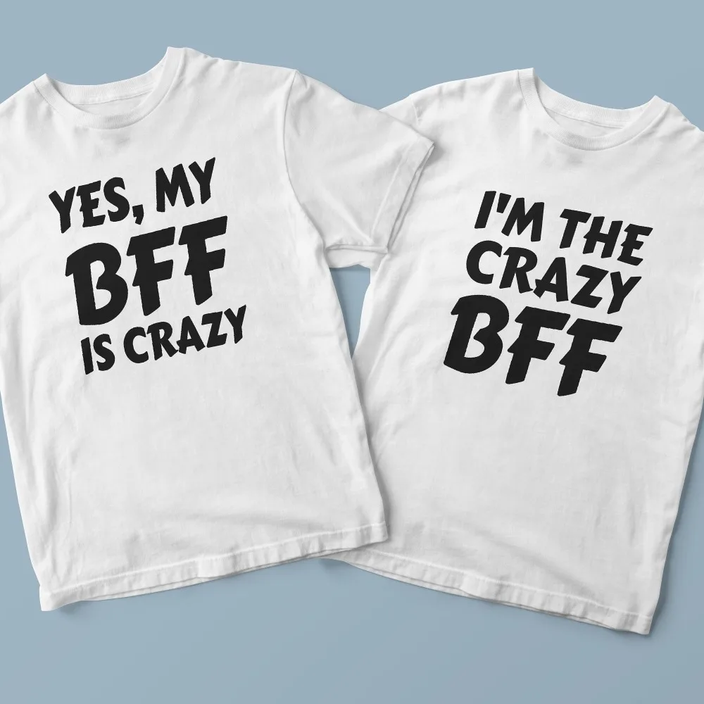 My bff бредовая одинаковые футболки рубашки best friend Футболка модная одежда Feminina Camiseta