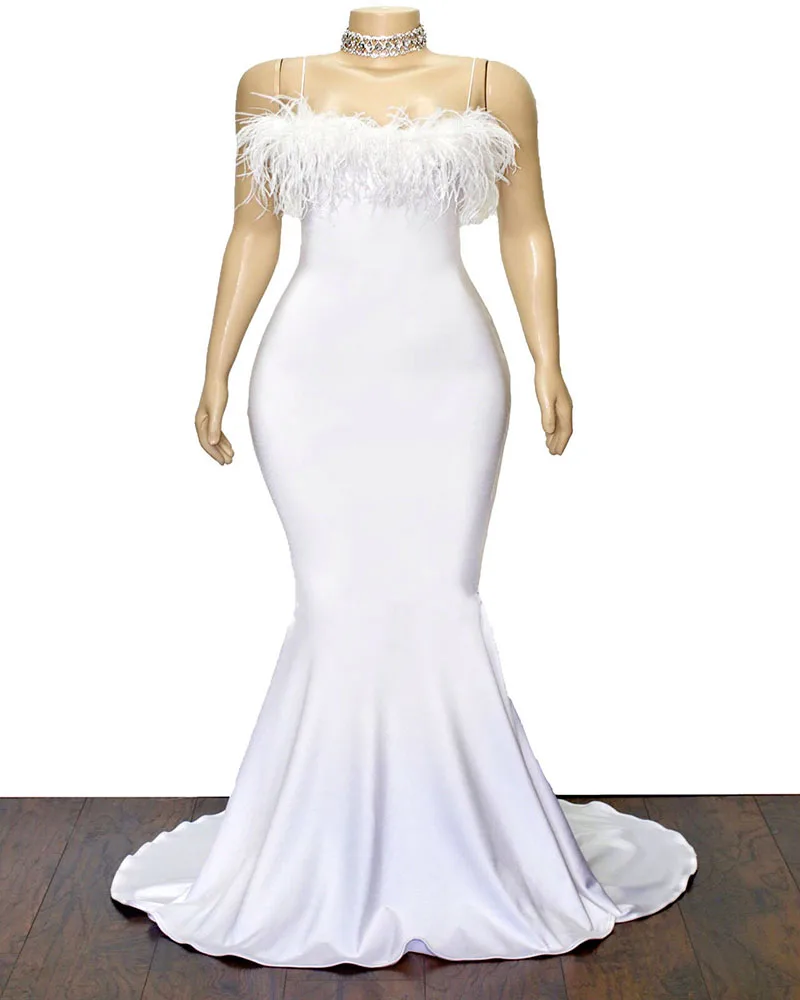 Реальный образец Белый Русалка платье для выпускного вечера es длинные 2021
