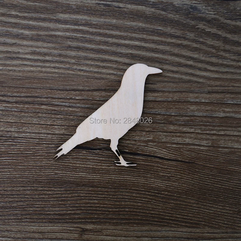 Лазерная резка птицы деревянные формы ворон декоративная бирка|tag tag|tag decortag wood |