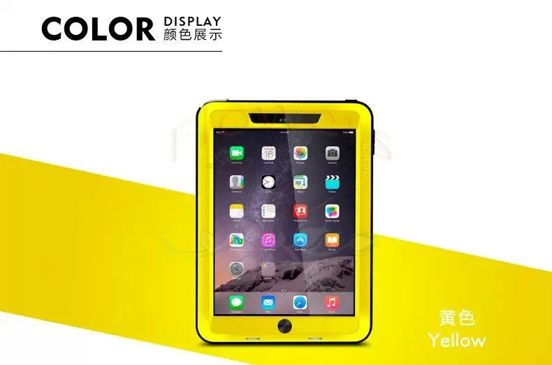Love Mei life Waterproof / Shockproof Anti-knock Proof Alumium Cover Case Shell W/ Tempered Glass For Apple iPad Air 2 | Компьютеры и