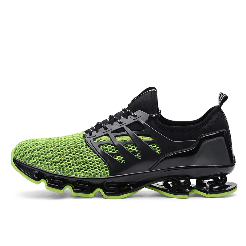 01black green Новые мужские туфли Повседневное слипоны дышащие Лидер продаж кроссовки Мужская обувь весна обувь blade Уличная обув - Цвет: 01black green