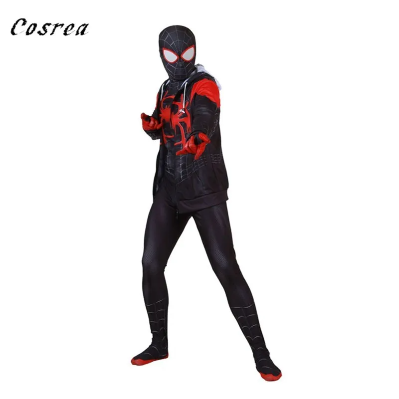 Into the Miles Morales/костюм супергероя толстовка с капюшоном куртка пальто для вечеринки