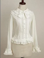2019 new pattern blouse white cotton lolita shirt with lace daily wear sweety customize for plus size adults and kids