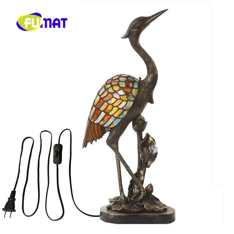 FUMAT прикроватная лампа Тиффани в американском ретро-стиле для кабинета детской