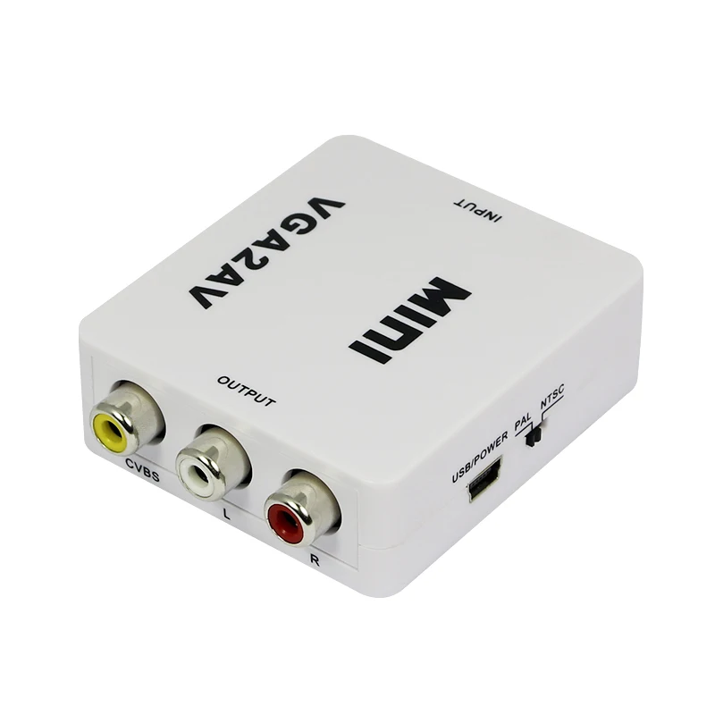 1080P 1 4 высококачественный преобразователь Mini VGA в AV RCA с аудио 3 5 мм CVBS +