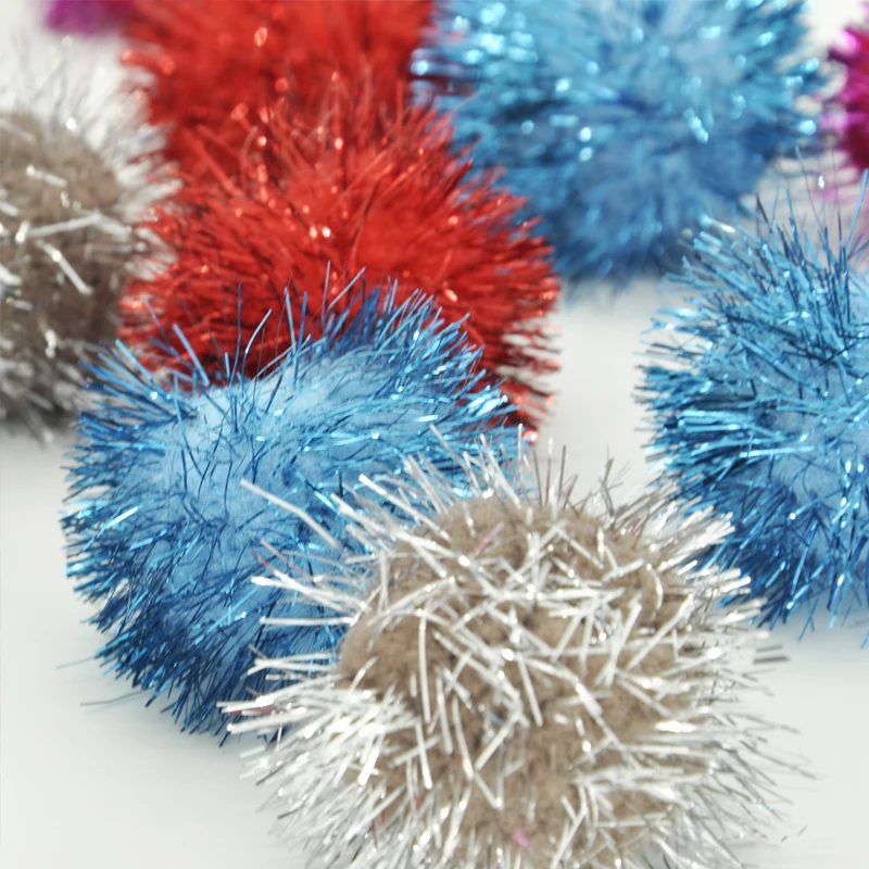 20 шт./лот шарики из мишуры разбрызгиваются помпонами разные цвета сверкающие