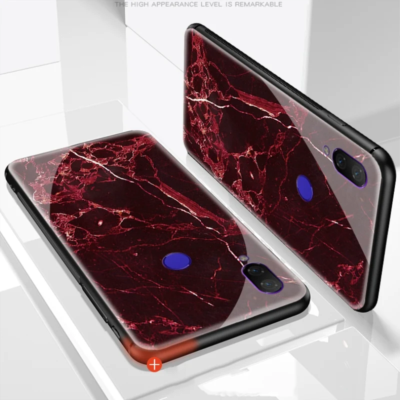 Мрамор закаленное Стекло чехол для Xiaomi Redmi Note 7 5 6 Pro 5A Prime Red mi 6A плюс A1 A2 Lite 8 Explorer