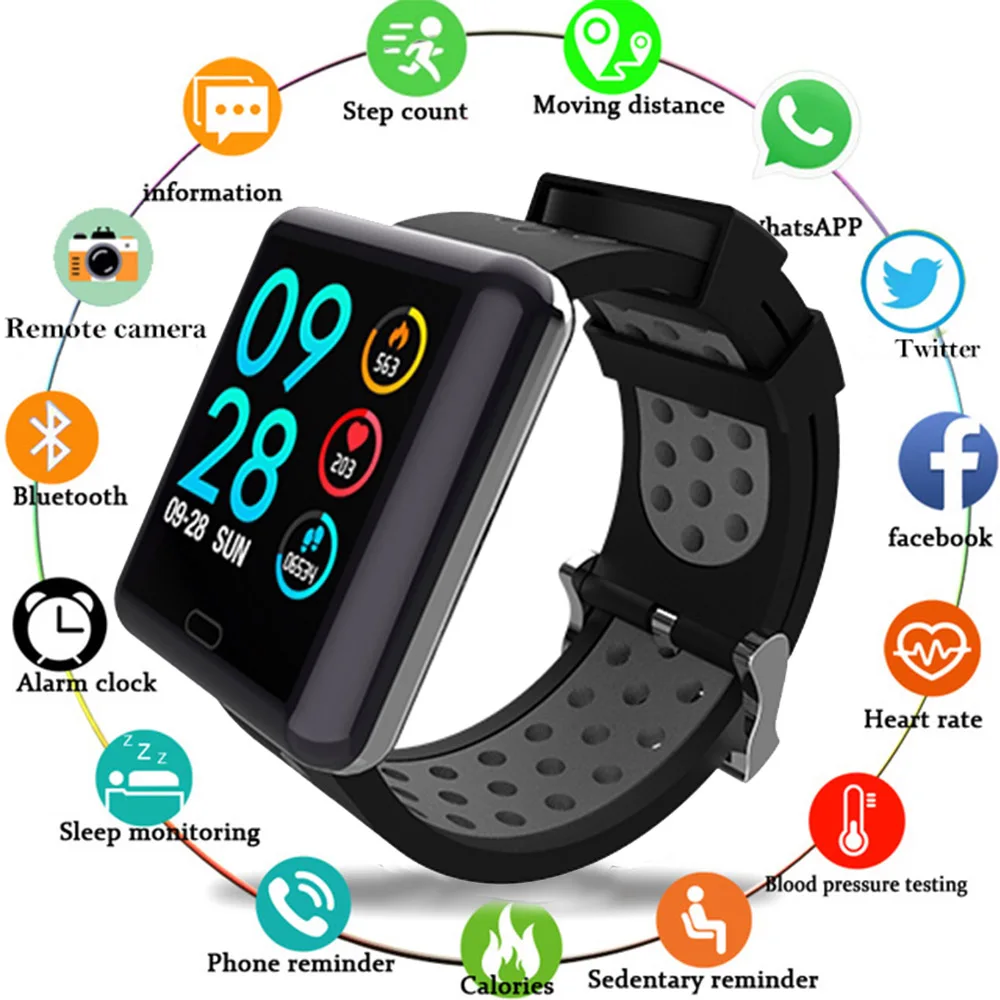 Новые Bluetooth умные часы мужские женские спортивные цифровые фитнес трекер