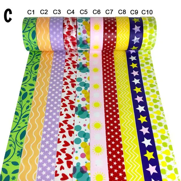 10 шт./компл. малярный скотч Декоративный Рождественский скотч Kawaii washitape красочные Скрапбукинг Washi fita adesiva Школьные Инструменты - Цвет: C