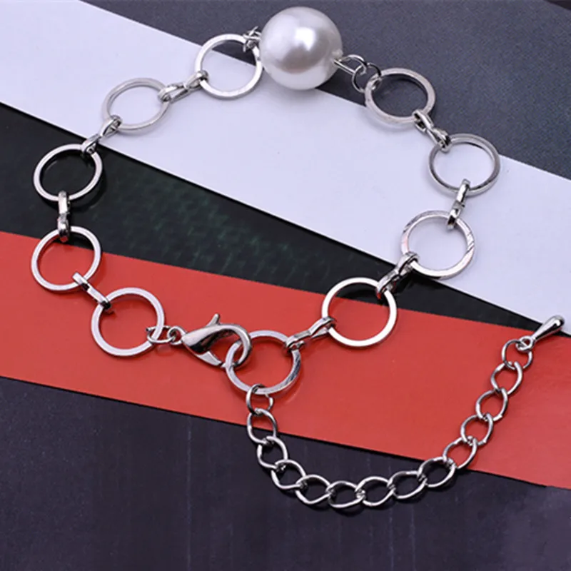 Женский браслет с бусинами и искусственным жемчугом, Серебристый браслет с круглыми амулетными бусинами, свадебное Ювелирное Украшение, 2023