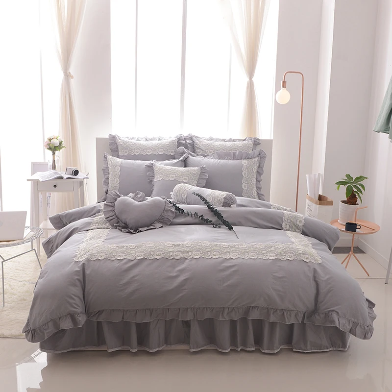 4/6/8 шт. Комплект постельного белья из натурального хлопка|bed linen set|bedding setlace bedding sets