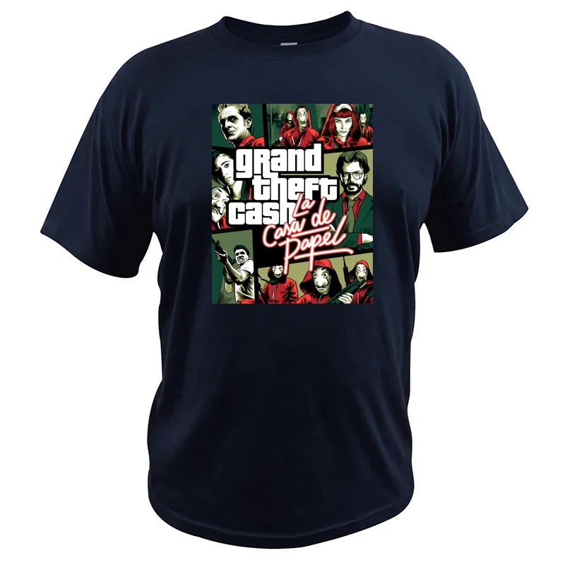 House Of paper футболка La Casa De Papel испанский криминальная драма деньги Heist Bella Ciao Grand Theft деньги футболка - Цвет: Тёмно-синий