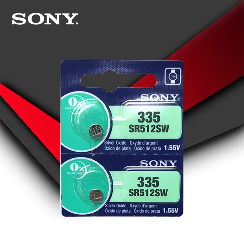 2 шт. sony 335 SR512SW 1,55 в оксид серебра кнопка ячейка монета батарея Сделано в Японии