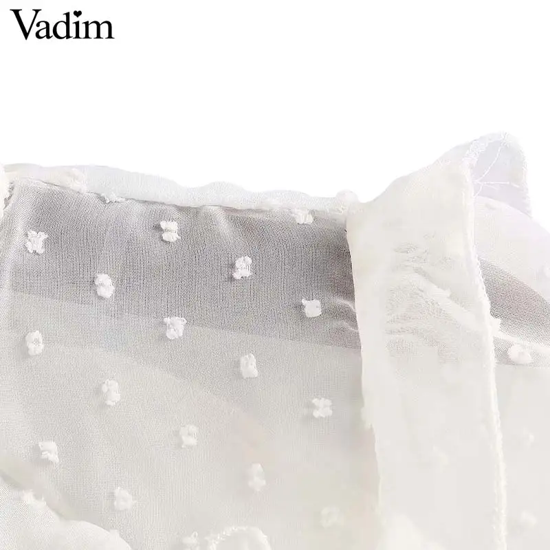 Женская прозрачная блузка Vadim шифоновая сетчатая с коротким рукавом и