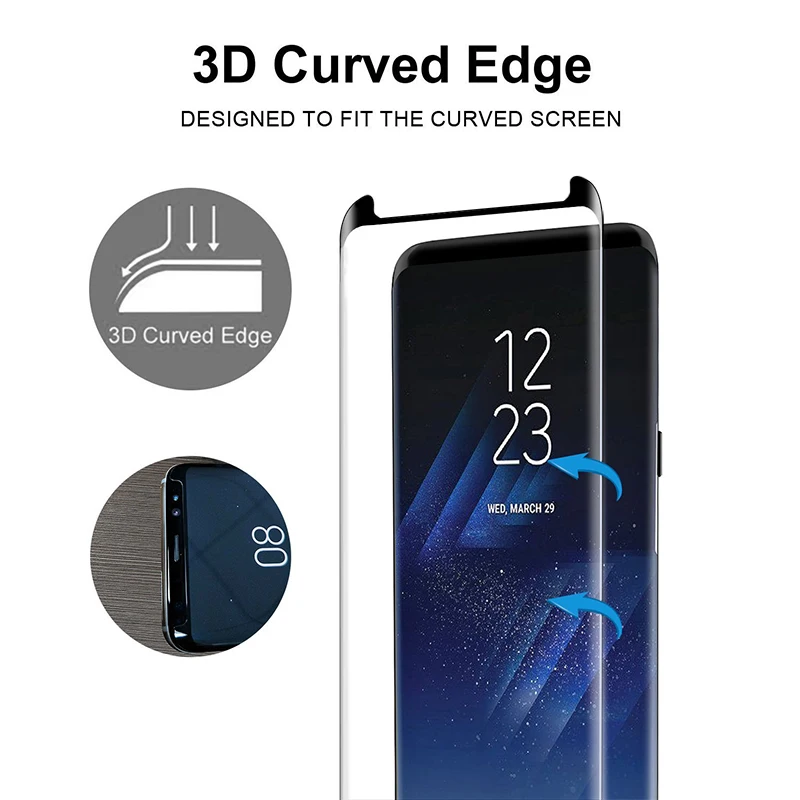 TOMKAS закаленное стекло для Samsung Galaxy S8 Plus 3D круглая изогнутая Защитная пленка