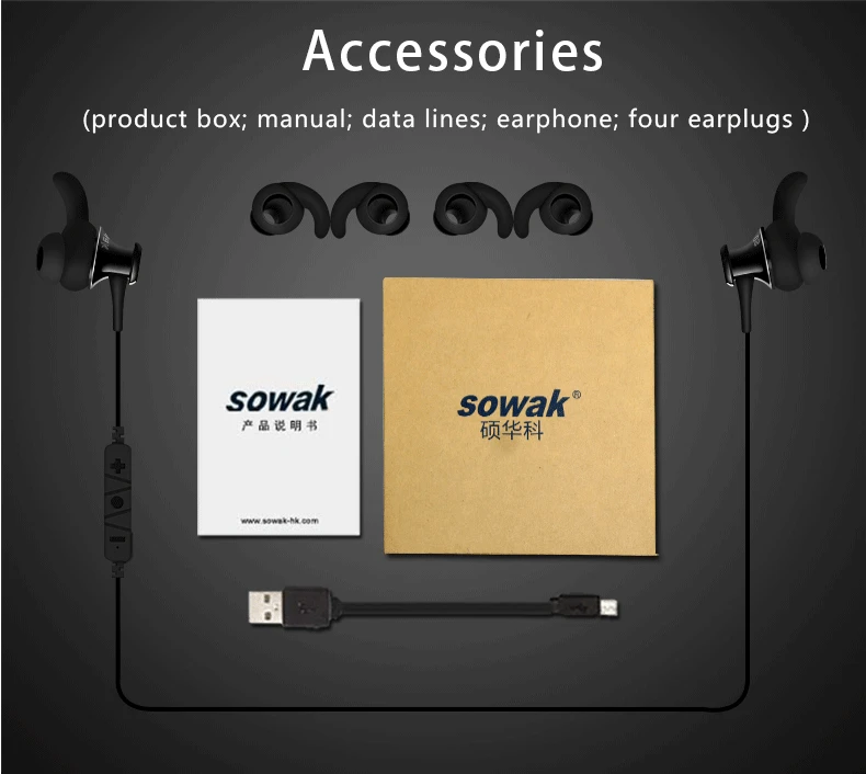 Sowak S10 спортивные Беспроводной E Bluetooth 4.1 наушники стерео баса с микрофоном и