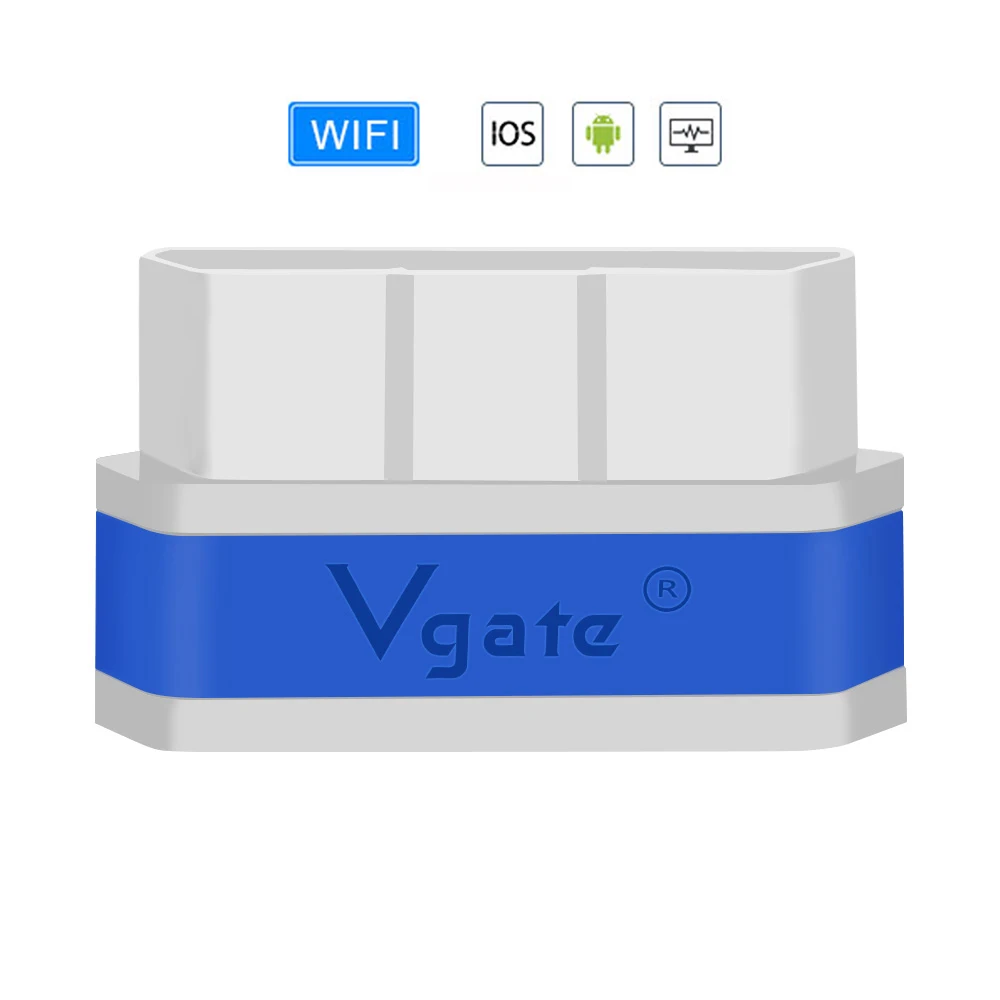 White Blue-WIFI Vgate iCar2 OBDII ELM 327 Bluetooth/wifi считыватель кодов автоматический диагностический инструмент obd2 сканер ELM327 OBD 2 Диагностический Интерфейс адаптер - Цвет: White Blue-WIFI