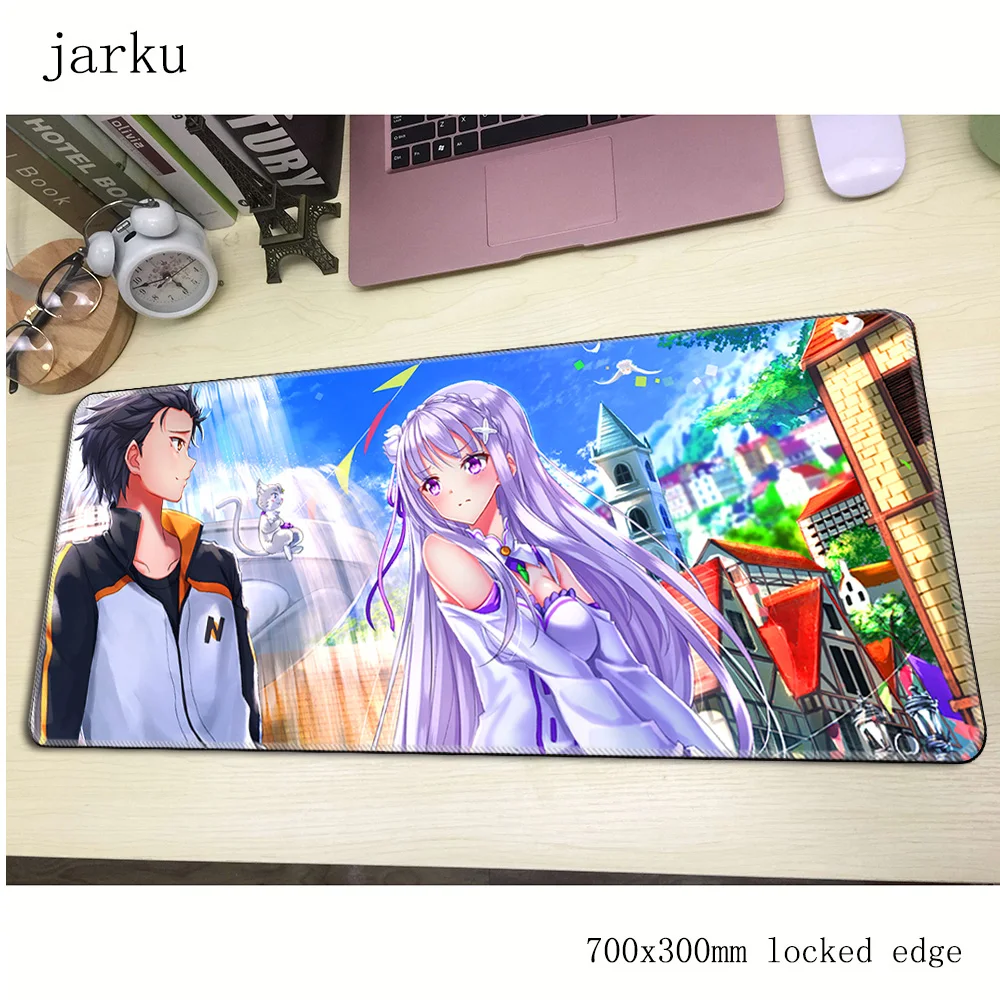 Игровой коврик для мыши rezero 700x300X3MM большой красочный Коврик ноутбука аксессуары