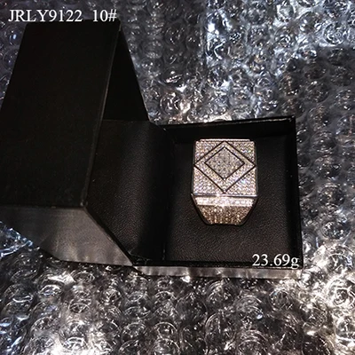 Size 10 VANAXIN 925 пробы серебряные кольца для мужчин большие кольца в стиле панк ювелирные изделия распродажа высокое качество AAA Iced Out CZ шкатулка - Цвет основного камня: Size 10