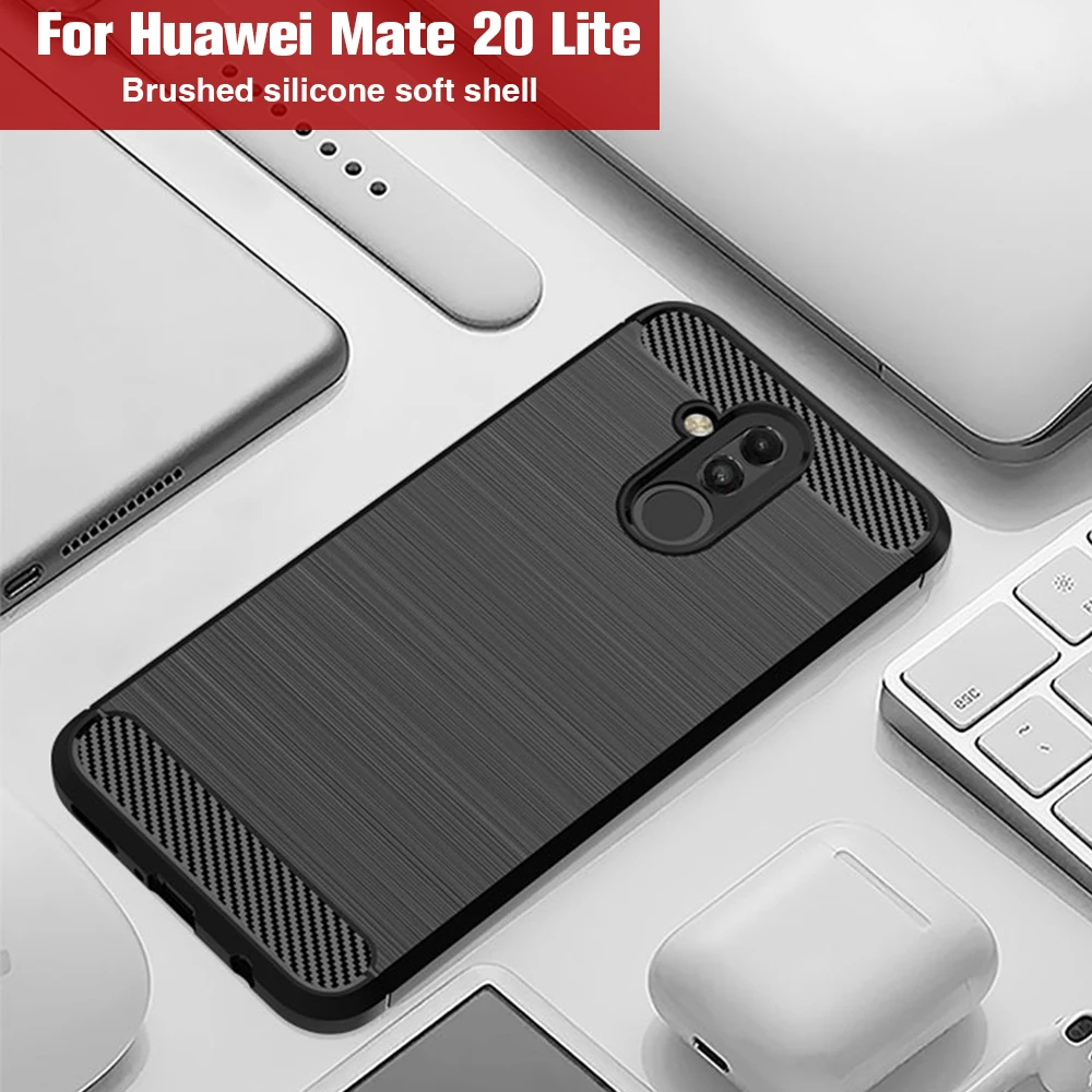 Чехол для Huawei Mate 20 Lite силиконовый мягкий чехол из углеродного волокна P30 Pro 20X