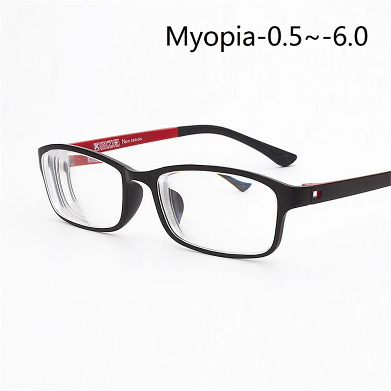 

Очки для близорукости TR90 для мужчин и женщин, модные готовые, с квадратной оправой, для близорукости, от-1 до 1,5-2 до-2,5