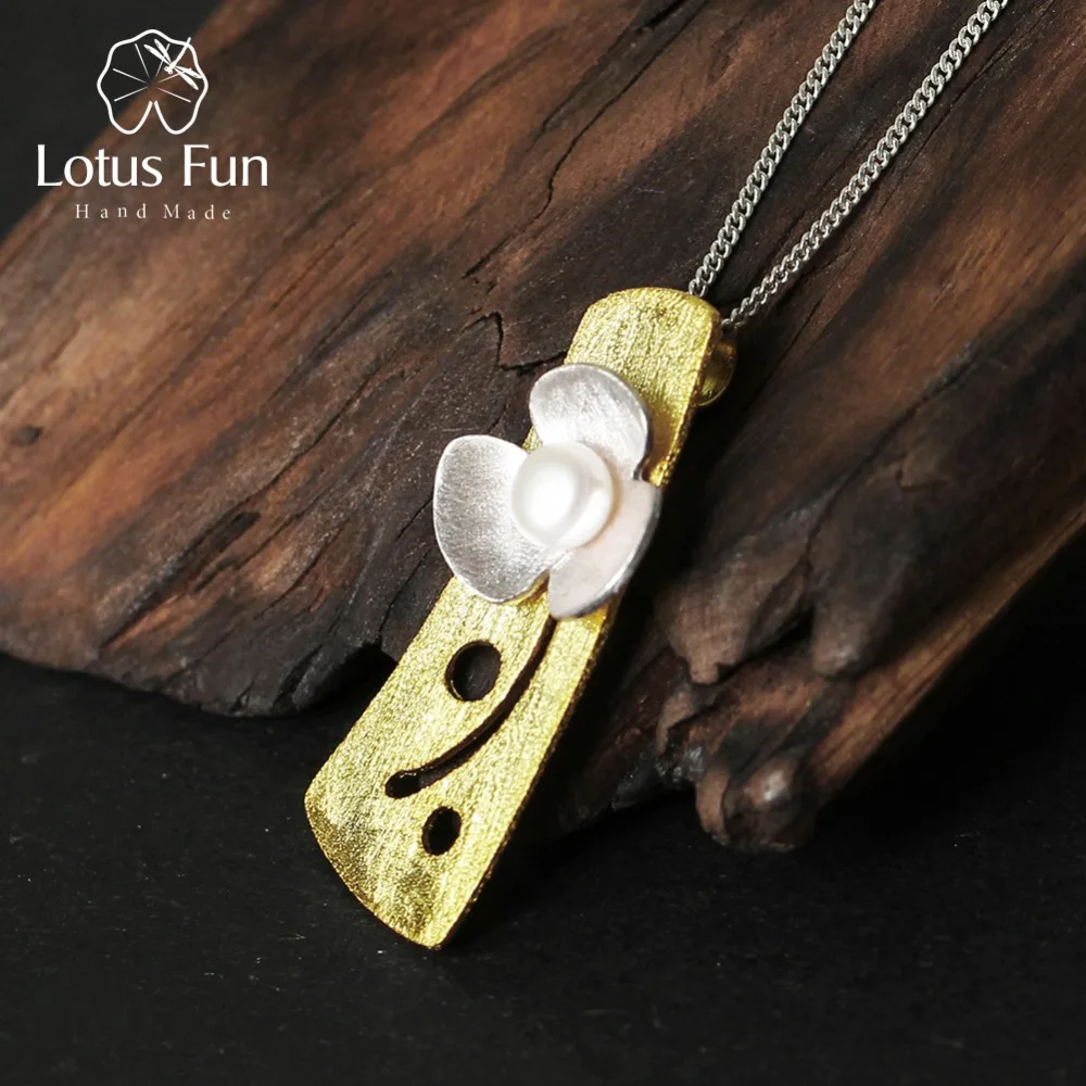 Lotus Fun реальные стерлингового серебра 925 натуральный жемчуг ручной работы