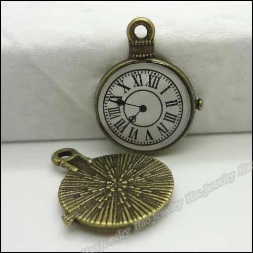 24 шт. винтажные подвески часы из цинкового сплава|jewelry findings|necklace diyantique bronze |