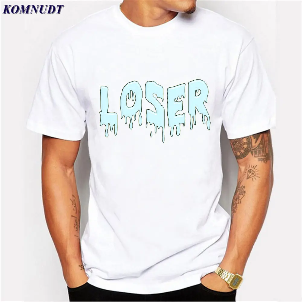 2018 Loser/какие слова футболка брендовая одежда хип хоп Письмо печати Для мужчин