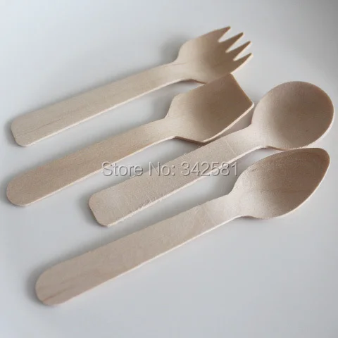 25 штук деревянная одноразовая маленькая ложка для свадебной вечеринки |