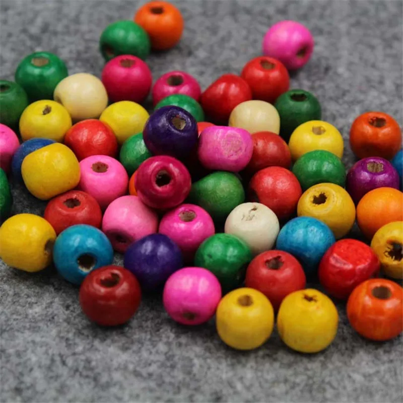100 шт напечатанные деревянные бусины для аксессуар для изготовления ювелирных изделий детские игрушки Прорезыватель разделитель для бисера бусины