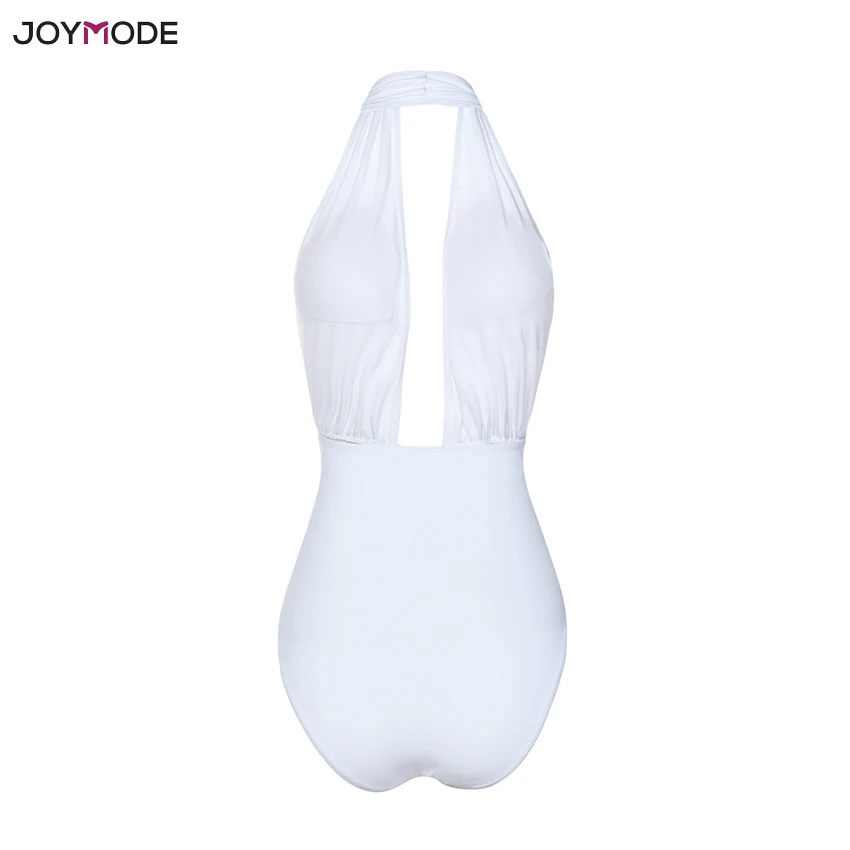 Новинка 2018 монокини JOYMODE с глубоким V образным вырезом сексуальный Полосатый