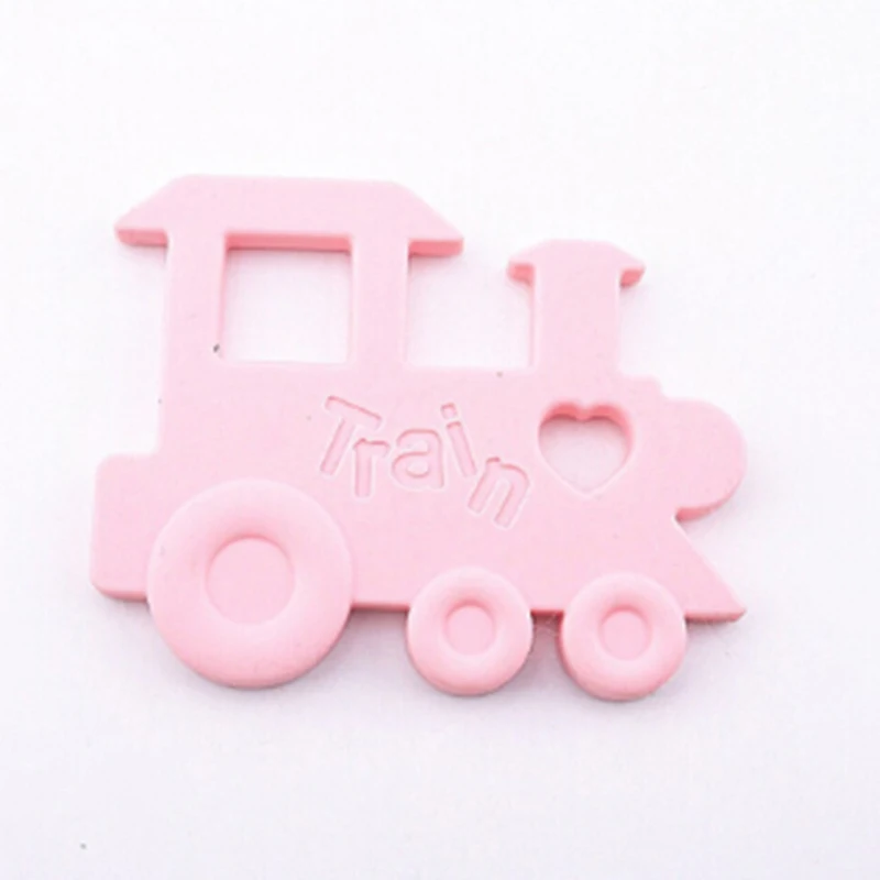 1Pc Silicone Teething Train Shaped Baby Teether Pendant Nursing Necklace Charms Chewable Toys Food Grade 4 Colors | Мать и ребенок