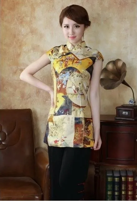Женская атласная блузка с воротником-стойкой размеры S M L XL XXL XXXL | одежда