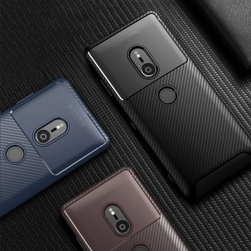 Мягкий силиконовый чехол из углеродного волокна для Sony Xperia Xz3 Xa2 Xz2 Compact премиу