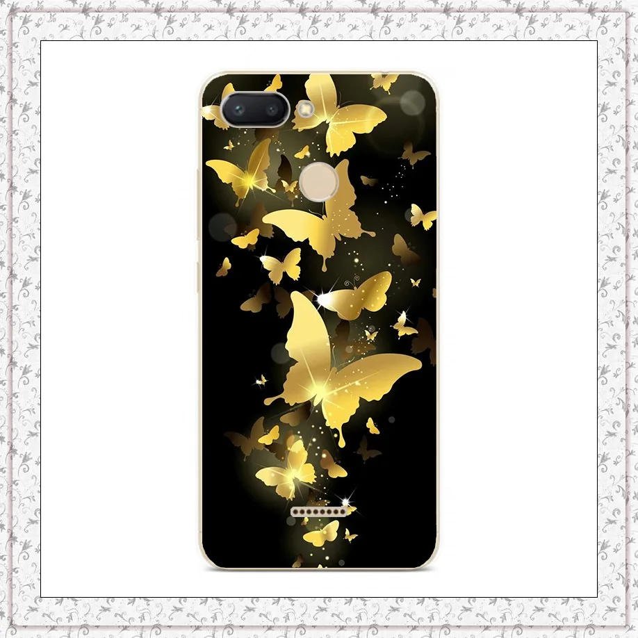 butterfly Силиконовый чехол для Xiaomi Redmi 6, чехол 5,45 'для Redmi 6 pro 5,84' с изображением кота, чехол для телефона Xiomi Redmi Redmi6 6 pro 6pro Fundas - Цвет: butterfly