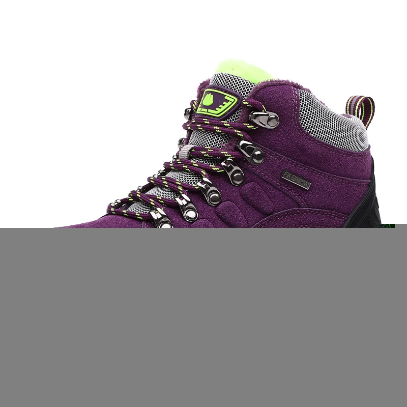 Purple Fur Высокие женские Треккинговые ботинки; горные женские Треккинговые ботинки; походная обувь; женские уличные кроссовки; спортивные кроссовки для девочек - Цвет: Purple Fur
