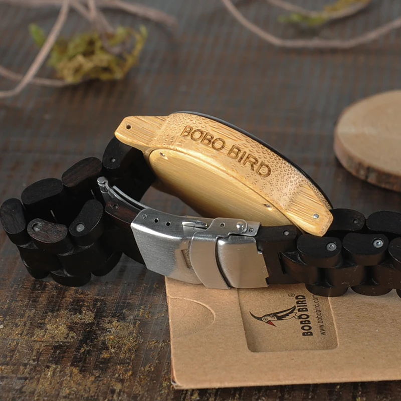 Мужские наручные часы унисекс BOBO BIRD N14 из дерева и бамбука легкие с деревянным