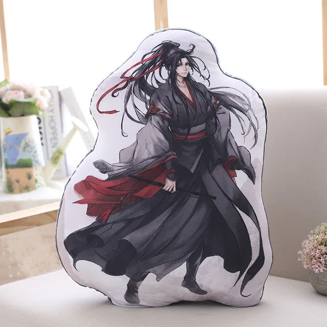 C 50 см Mo Dao Zu Shi мультфильм фигурка Подушка Wei Wuxian LanWangji Кукла Подушка Аниме вокруг - Цвет: C