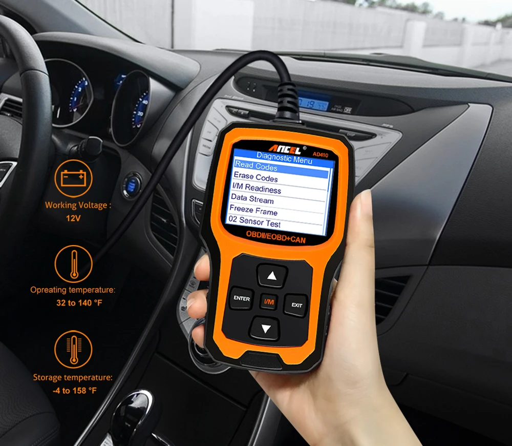 Автомобильный сканер Ancel AD410 OBD2 диагностический инструмент для автомобиля