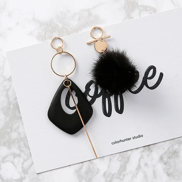 2017 Горячая Распродажа ассиметричные помпоны серьги винтажные геометрические из