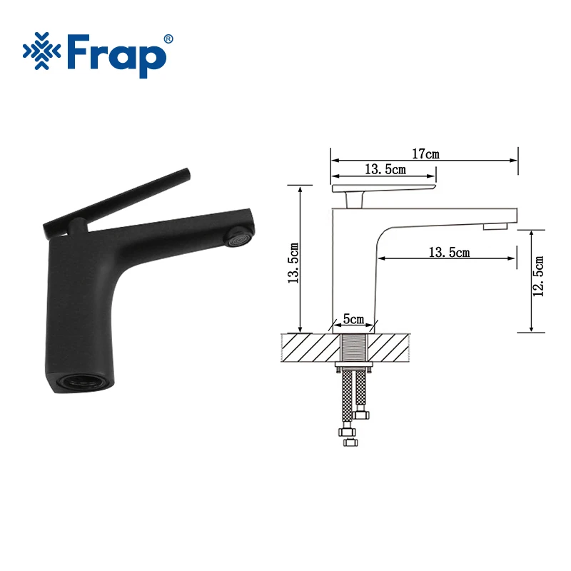 Роскошный смеситель Frap для ванной комнаты раковины искусственный черный телефон