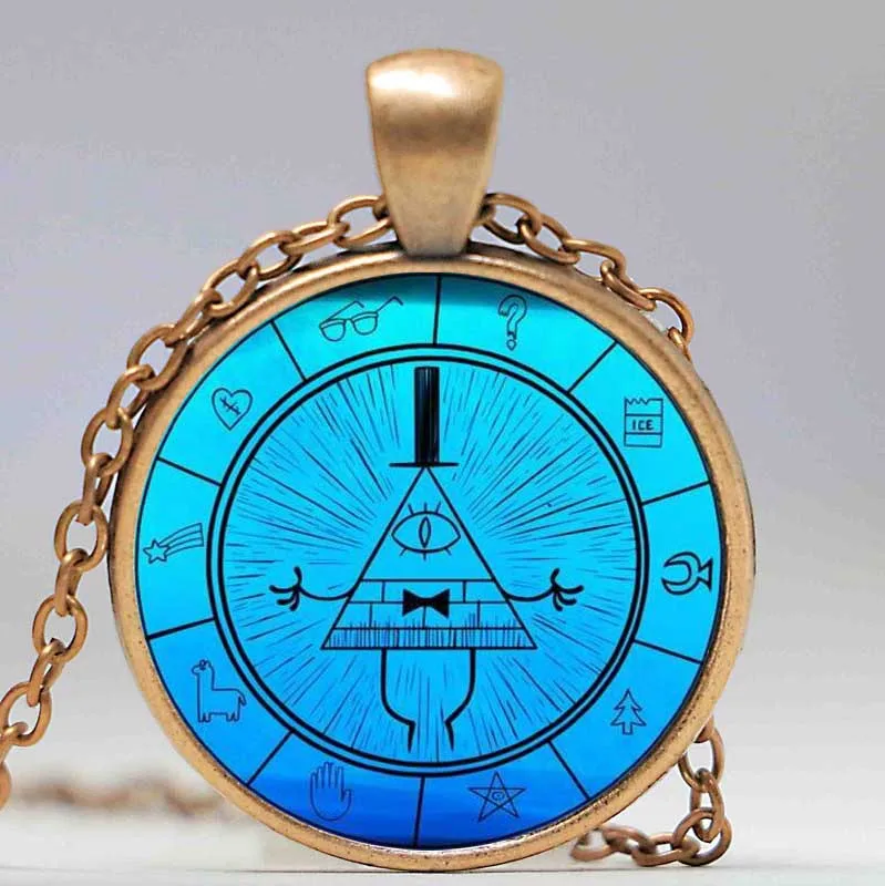 Синий чокер от Gravity Fall Женская цепочка с логотипом массивное медное ожерелье