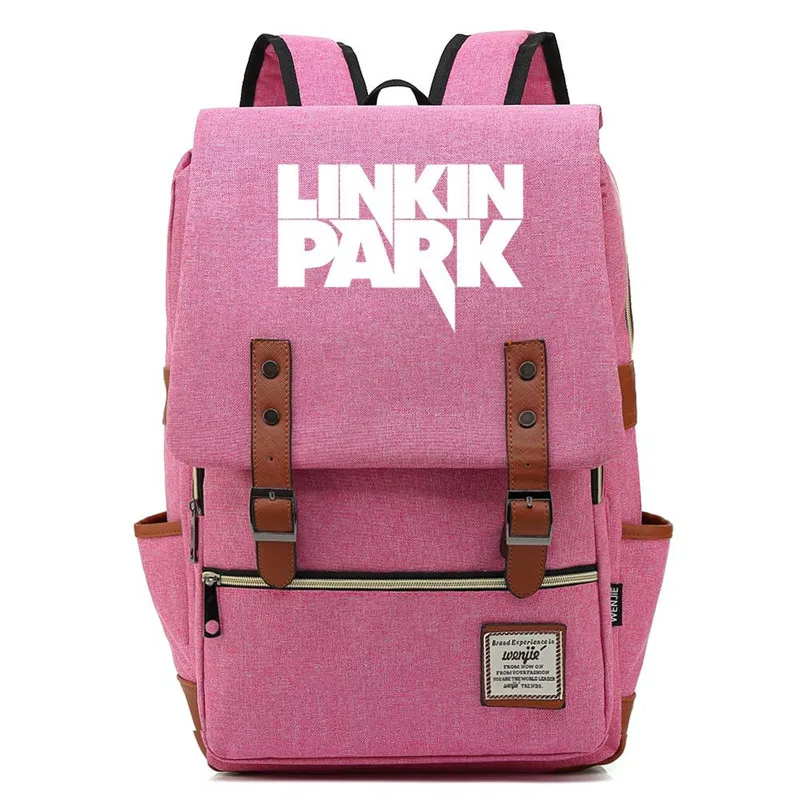 Style 10 14 16 дюймов Linkin Park Группа звезда школьная сумка Bookbag женский рюкзак Мужчины Мальчики Девочки ученики ноутбук сумка на ремне с пряжкой откидная крышка - Цвет: Style 10