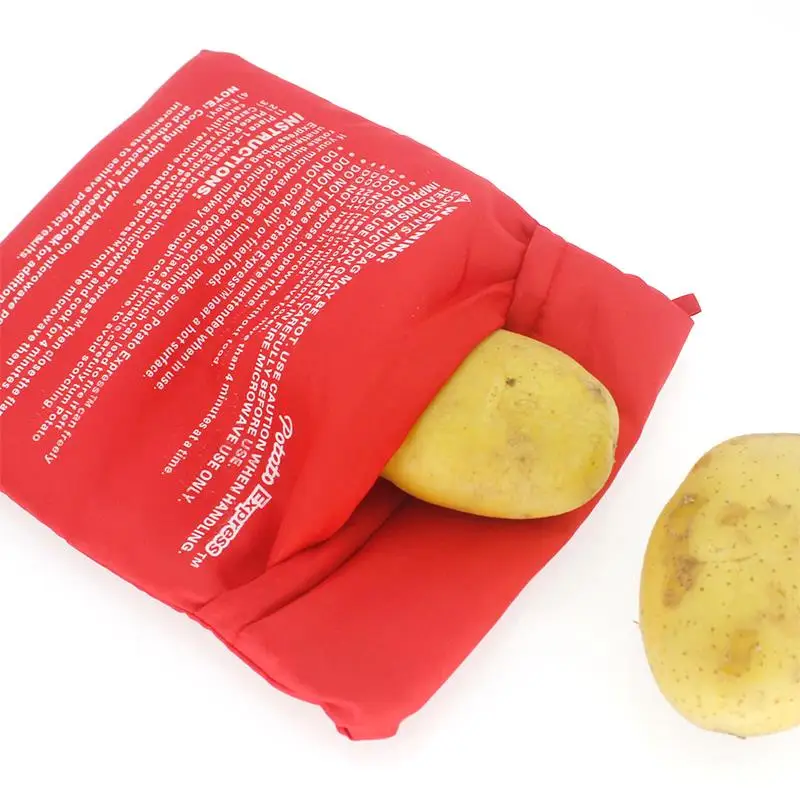 

1PC NEW Red Washable Cooker Bag Baked Potato Microwave Cooking Potato Quick Fast cooks 4 potatoes at once