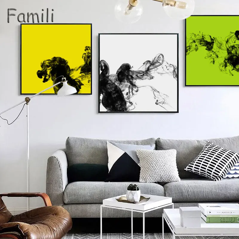 Modern Home Decor Art Picture Prints Black Undercurrent Decorative Paintings Nordic Style Paints Boards To Room 3 Panel No Frame | Дом и сад