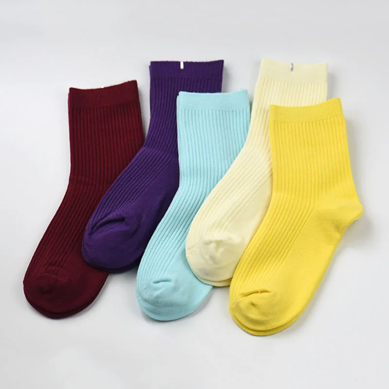 

5 Pairs Women Sock Cute Solid Color Neatly Comfort Cotton Women Socks Autumn Winter Calcetine Sock Lady Sock Meias Calcetine Sox
