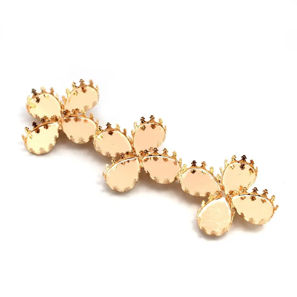 gold tone Разделительные штанги-соединители 25 отверстий штыревые броши на спине 13x18 мм Висячие ободки на основе кабошона DIY находки Африканское Ожерелье Изготовление ювелирных изделий - Цвет: gold tone