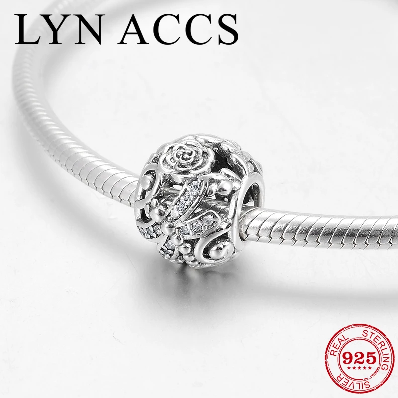 Открытые розовые Стрекозы с узором из стерлингового серебра 925 пробы прозрачные